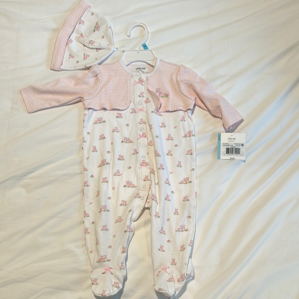 Carter's Pink and White Footies